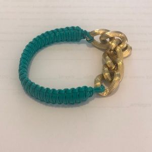 Aqua and gold bracelet